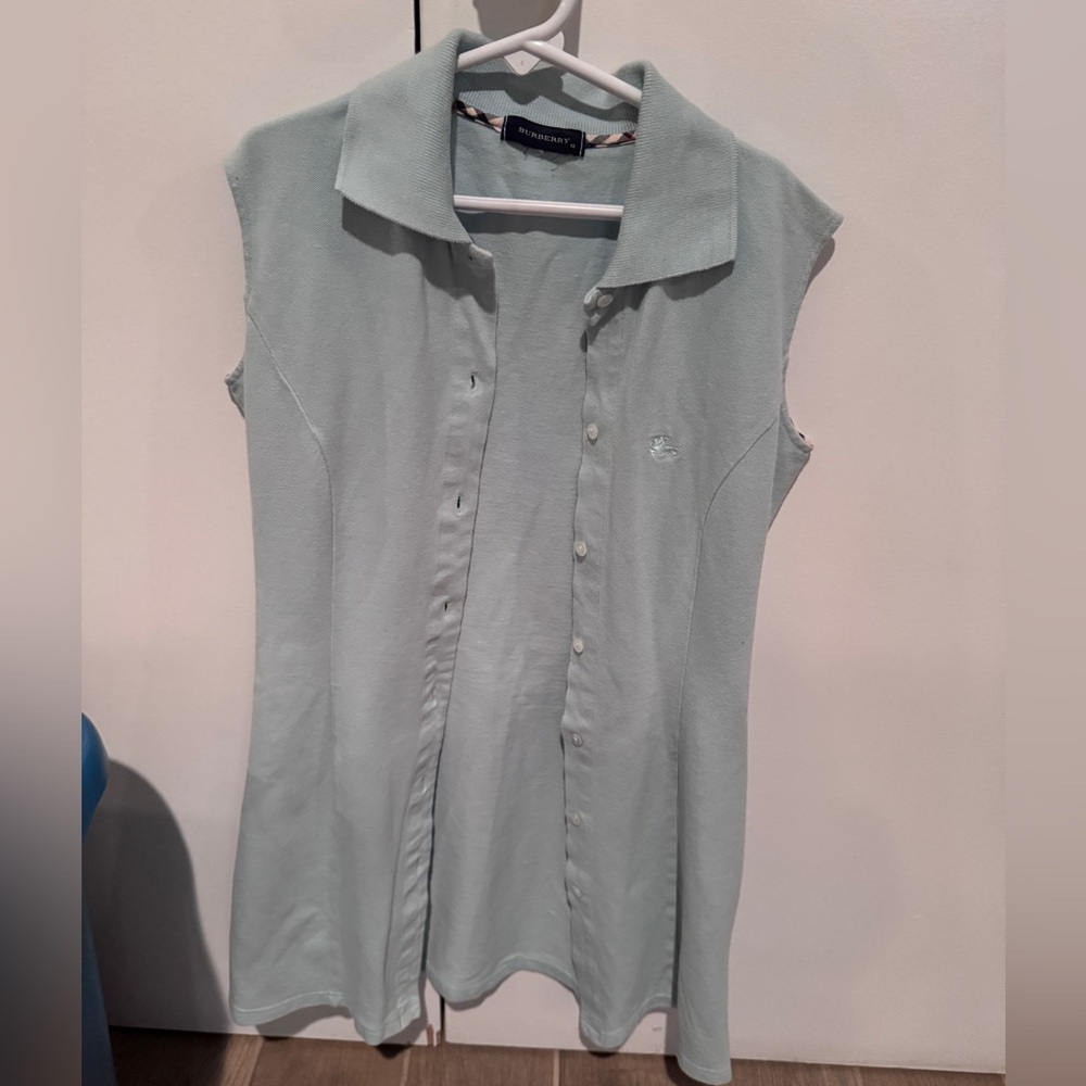 Burberry girls cotton polo dress- size 12... light blue